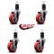 Service Caster 3.5'' Red Poly Wheel Swivel 1-5/8'' Expanding Stem Caster Set, 4PK SCC-EX20S3514-PPUB-RED-158-4 - alternate 3